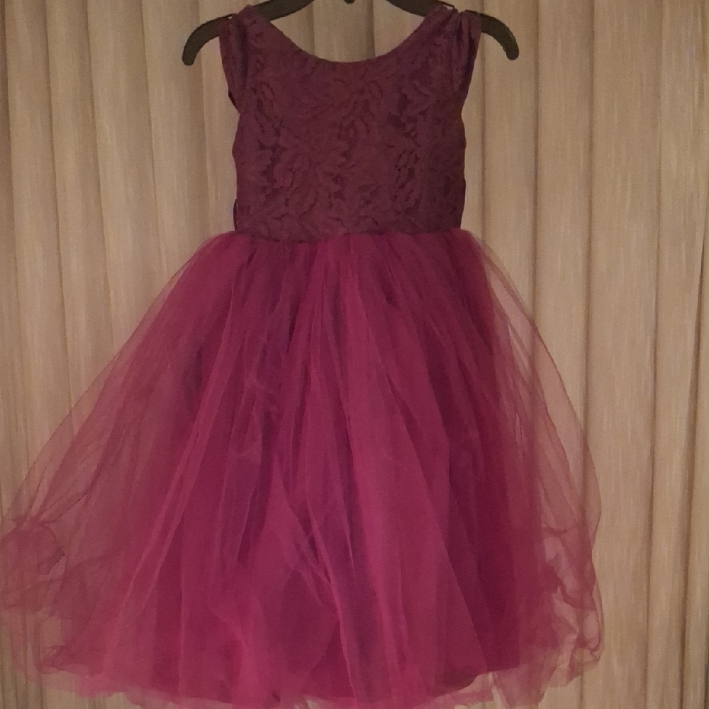Elegant Burgundy Kids Dress